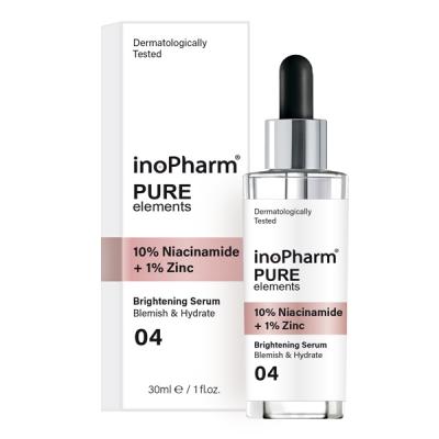 InoPharm Pure Elements Серум за лице с 10% ниацинамид и 1% цинк 30мл
