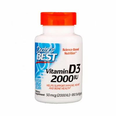 Витамин D3 / Vitamin D3 2000 IU капсули х 180 Doctor's Best