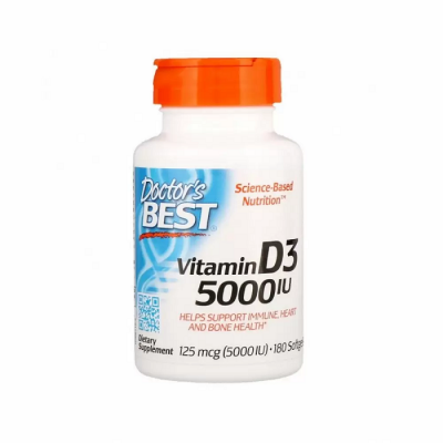 Витамин D3 / Vitamin D3 5000 IU капсули х 180 Doctor's Best