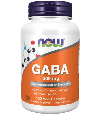 Габа + B6 / Gaba + B6 капсули 500 mg х 100 Now Foods
