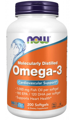 Омега-3 / Omega-3 драже 1000 мг x 200 Now Foods
