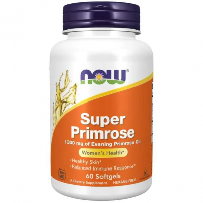 Масло от Безстъблена Иглика / Super Primrose Oil драже 1300 мг х 60 Now Foods