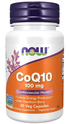 Коензим Q10 / CoQ10 капсули 100mg х 30 Now Foods