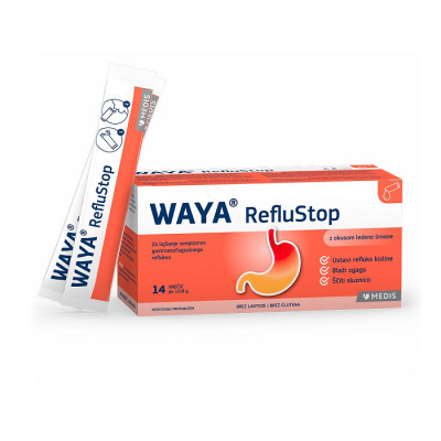 Вая РефлуСтоп / Waya RefluStop за лечение на гастроезофагеален рефлукс ликвид сашета x 14