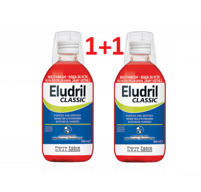 Елудрил / Eludril Classic Вода за Уста 500мл 1+1 Подарък