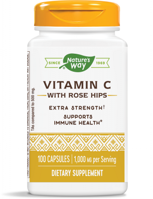 Витамин С + Шипка / Vitamin C with Rose Hips капсули 1000mg  x 100