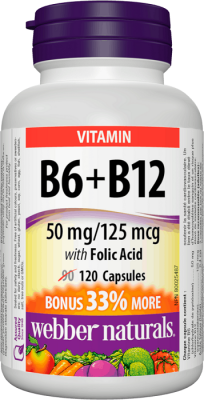 Витамин В6 +В12 + Фолиева киселина / Vitamin B6 + B12 with Folic Acid капсули х 120