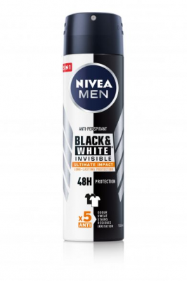 Нивеа / Nivea Men Invisible on Black & White Ultimate Impact 48h Дезодорант спрей против изпотяване 150мл