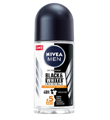 Нивеа / Nivea Men Рол-он Black & White Invisible Ultimate Impact 50ml