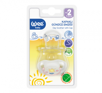Ортодонтична залъгалка с капаче дневна 6-18м Wee Baby 782