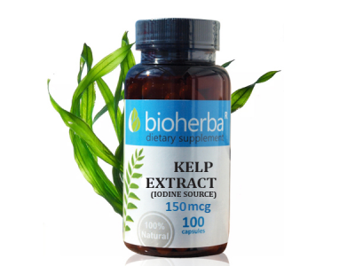 Биохерба / Bioherba Келп екстракт капсули 150мг х 100