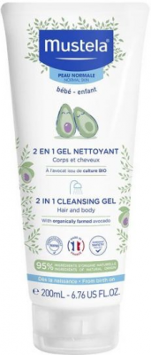 Мустела / Mustela Измиващ гел за коса и тяло 2 в 1 200ml