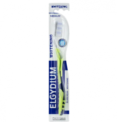 Елгидиум / Elgydium Whitening избелваща четка за зъби Medium Промо