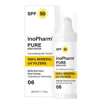 InoPharm Pure Elements Слънцезащитен крем SPF50+ 100% Mineral UV Filters 30мл