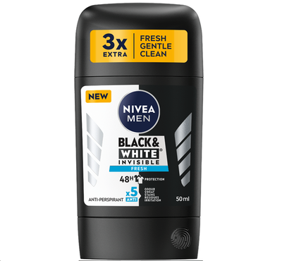 Нивеа / Nivea Men Black & White Invisible Дезодорант стик 48ч 50мл