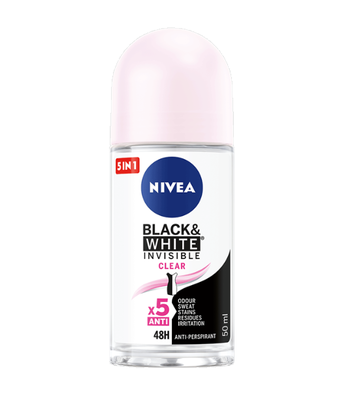 Нивеа / Nivea Invisible Black & White Clear Дезодорант рол-он 50мл