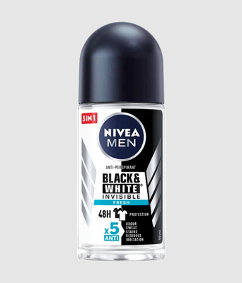 Нивеа / Nivea Men Invisible Black & White Fresh Дезодорант рол-он 48ч 50мл