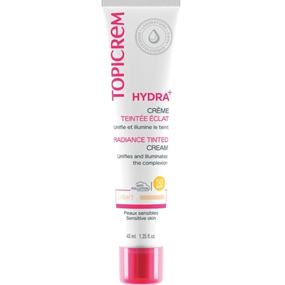 Топикрем / Topicrem Hydra + Хидратиращ оцветен крем за лице SPF50+ 40 мл Светъл