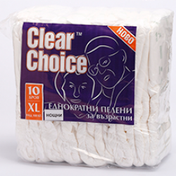 ПАМПЕРСИ  ЗА ВЪЗРАСТНИ  CLEAR CHOICE XL  НОЩНИ Х 10