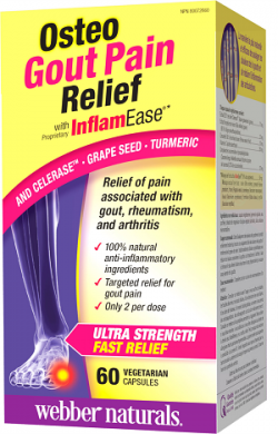 Остео Гоут Пейн Релийф / Osteo Goute Pain Relief Капсули 570мг х 60 Webber Naturals